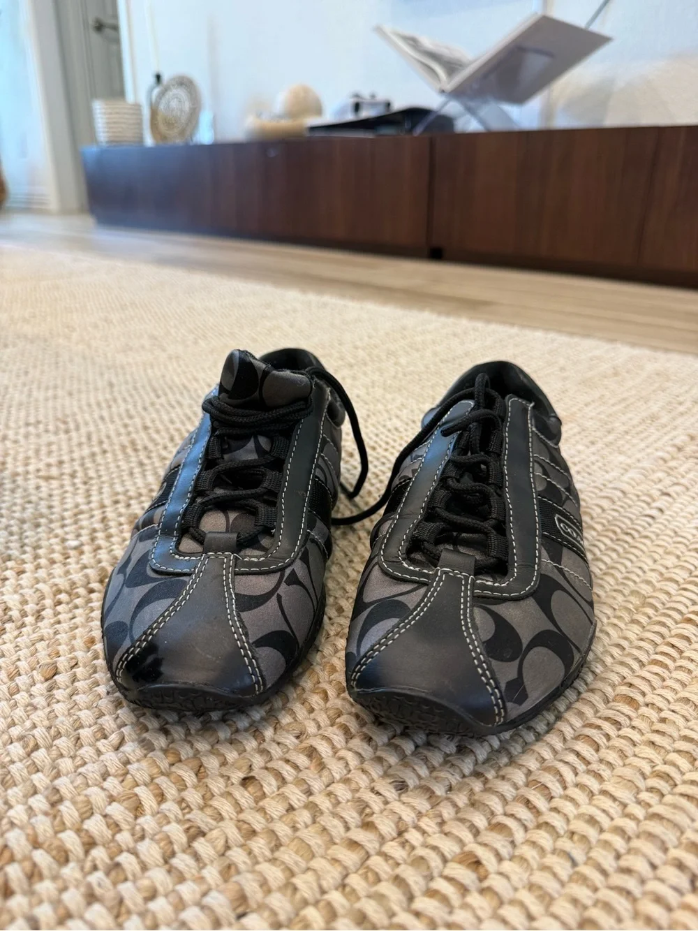 🖤 VINTAGE Y2K COACH KIRBY Black Monogram Sneakers 🖤